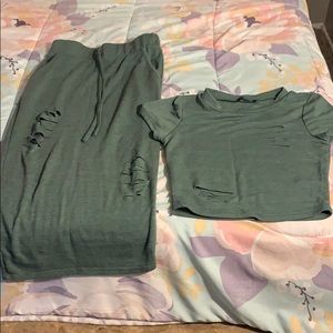 Olive green matching set